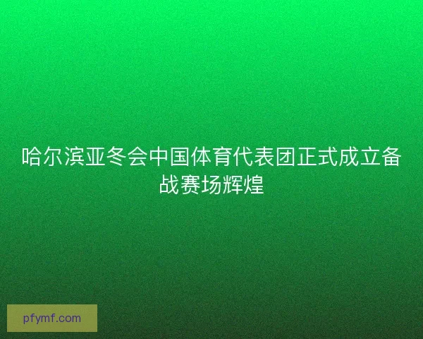 哈尔滨亚冬会中国体育代表团正式成立备战赛场辉煌 哈尔滨亚冬会中国体育代表团正式成立备战赛场辉煌